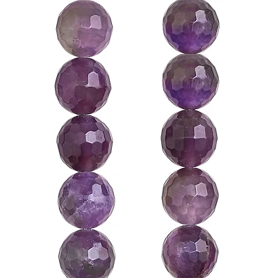 12 Pack: Faceted Amethyst Round Beads, 8mm by Bead Landing™