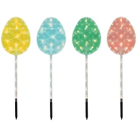 4ct Pastel Easter Egg Pathway Marker Lawn Stakes Clear Lights