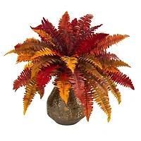 20" Autumn Boston Fern Plant in Decorative Planter