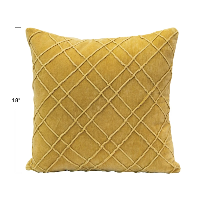 Hello Honey® Mustard Cotton Velvet Pillow