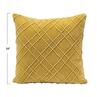 Hello Honey® Mustard Cotton Velvet Pillow