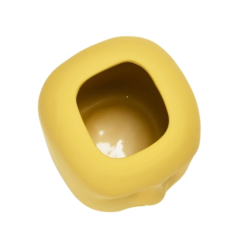 6" Latex Glaze Stoneware Planter with Face