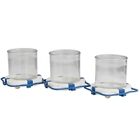 Metal Distressed 3-Linked Buoy Candle Holder with White Wood Accents