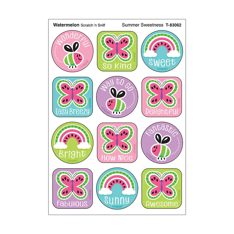 TREND Enterprises® Summer Sweetness, Watermelon Scent Scratch 'n Sniff Stinky Stickers®, 48 Per Pack, 6 Packs total of 288