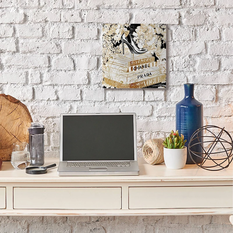 Stupell Industries Fashion Heels & Books Canvas Wall Art