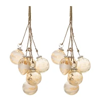 20" Gold Glass Ball Cluster Drop Ornaments, 2ct.