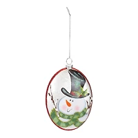 12ct. 5" Glass Snowman Disc Ornament Set