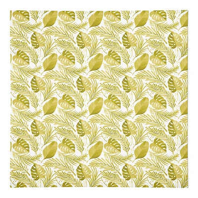 Coastal Yellow Leaves 10" x 10" Cotton Twill Napkin