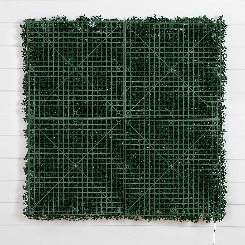 40" Pre-Lit Warm White LED Boxwood Artificial Living Wall Panel