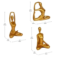 Mind Reader Yoga Figurine Set, Set of 3, Gold