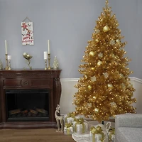 7.5ft. Pre-Lit True Gold Metallic Artificial Christmas Tree, Clear LED Infinity Lights®