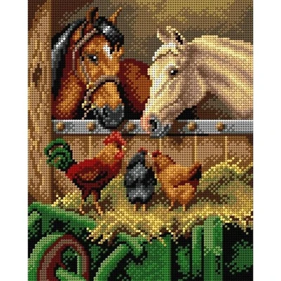 Orchidea Needlepoint Canvas For Halfstitch Without Yarn After Herbert Wiliam Weekes - Farmyard Friends - Printed Tapestry Canvas