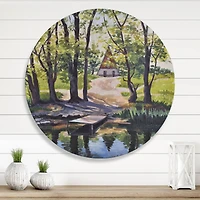 Designart - Mysterious House By The River In The Woods