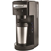 Brentwood Black Single-Serve Coffee Maker with Travel Mug