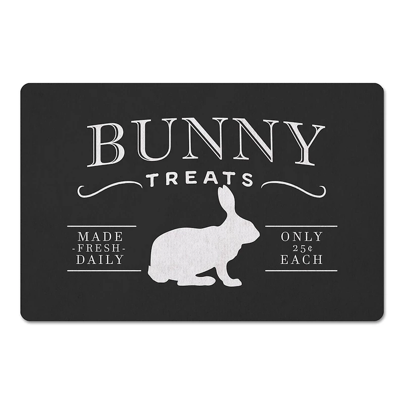 Bunny Treats On Charcoal 27" x 18" Floor Mat