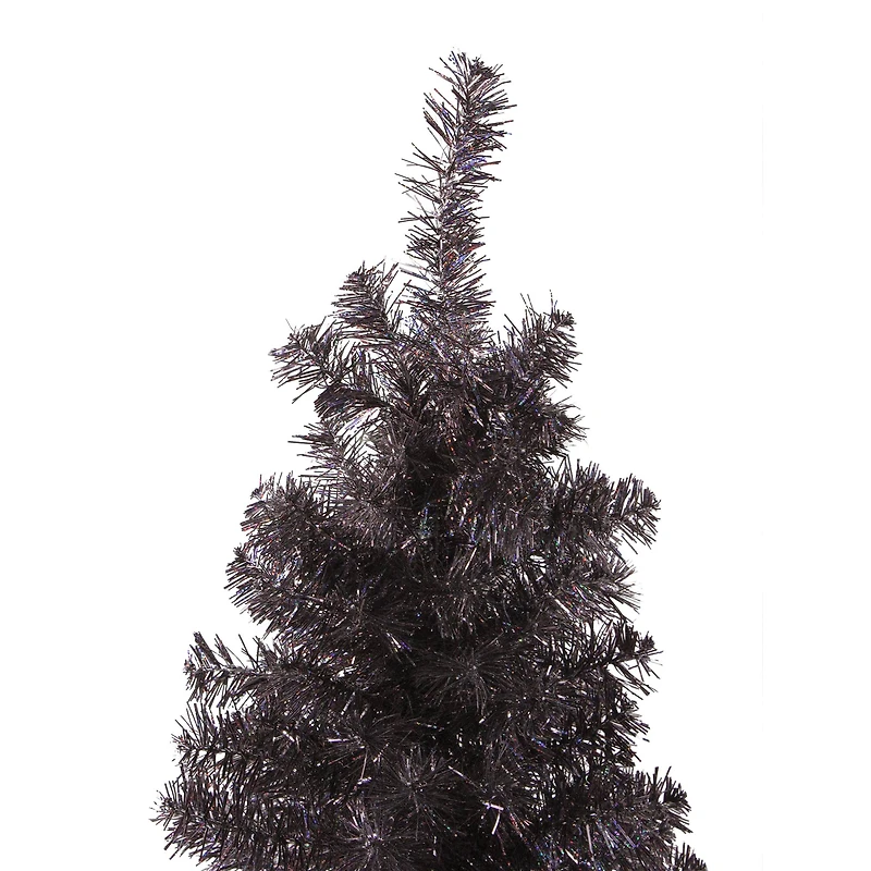 4ft. Unlit Holographic Brown Slim Artificial Tinsel Christmas Tree
