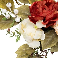 21" Autumn Harvest Artificial Floral Half Wreath with Fall Foliage