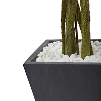 6.5ft. UV Resistant Ficus Artificial Tree in Slate Planter