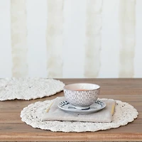 Hello Honey® Natural Cotton Blend Crocheted Round Placemat