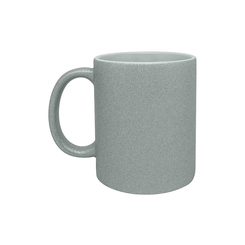 11.8oz. Silver Glitter Ceramic Sublimation Mug by Make Market®