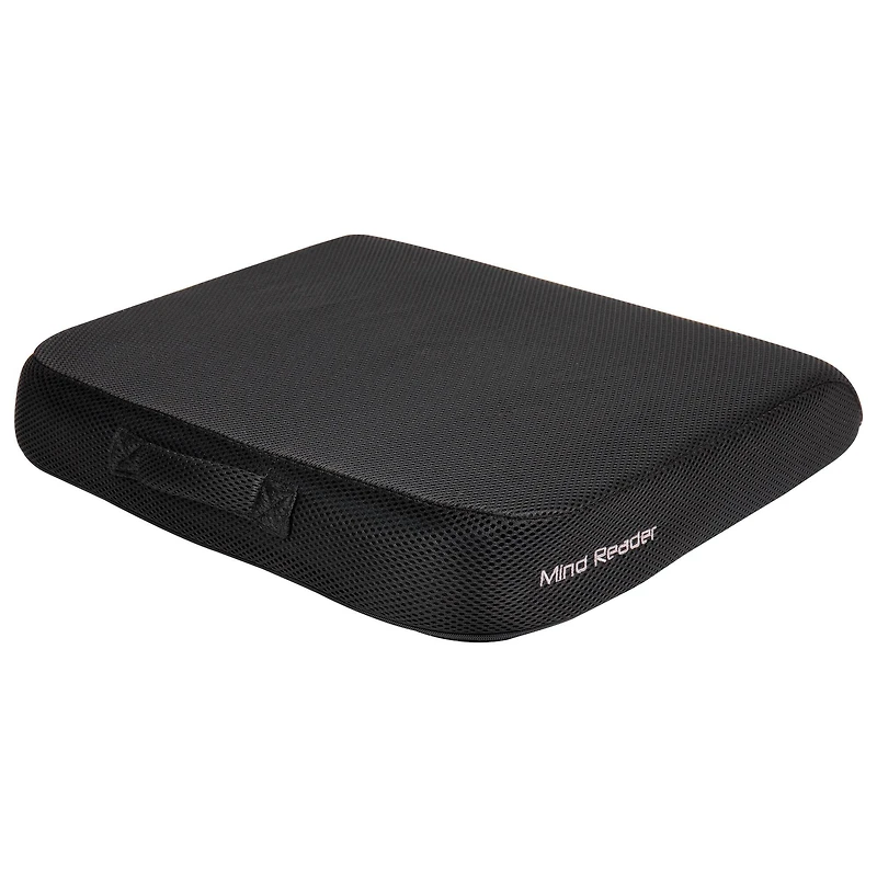Mind Reader 18" Black Anti-Slip Seat Cushion with Carry Handle