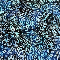 Feldman Premium Indonesian Batik Navy & Lilac Paisley Fabric