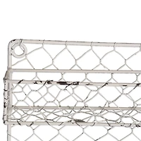 DII® 21" Antique White 4 Row Chicken Wire Spice Rack