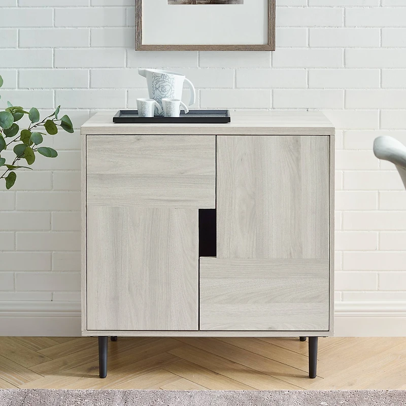 Walker Edison Birch/Magenta Interior Modern Accent Cabinet