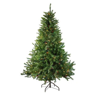 5ft. Pre-Lit Canadian Pine Artificial Christmas Tree, Multicolor Lights