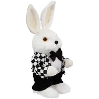 10" Boy Easter Rabbit Figurine in Checkered Jacket