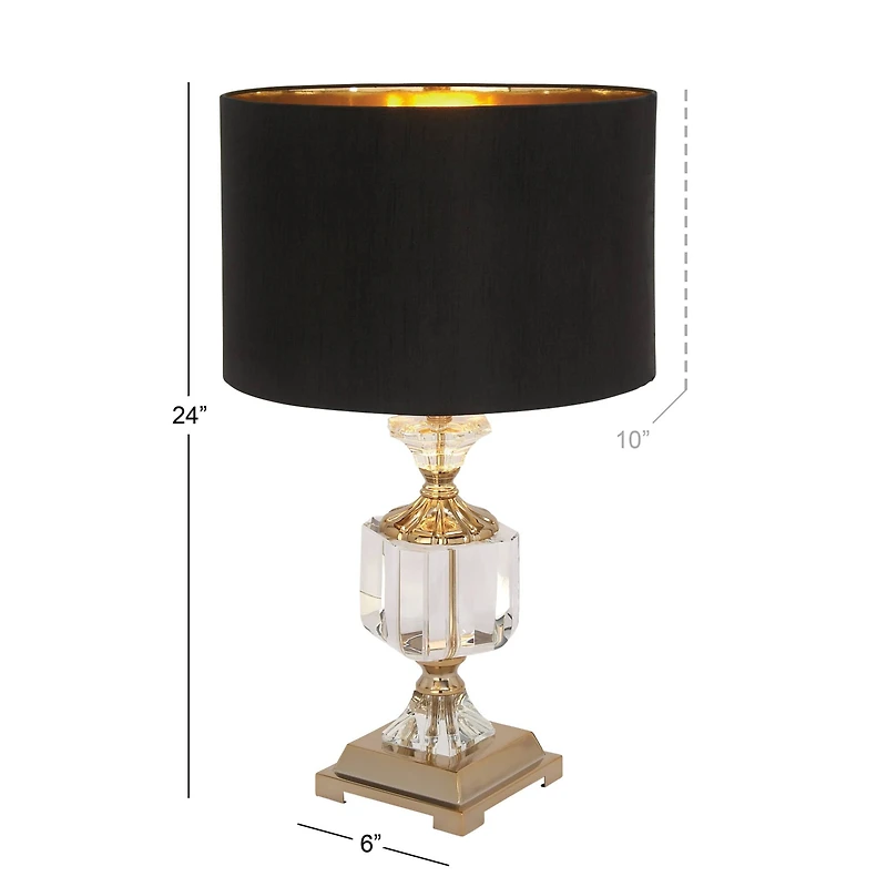 24" Gold Crystal Glam Table Lamp