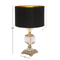 24" Gold Crystal Glam Table Lamp