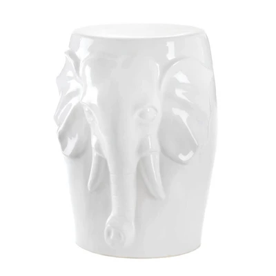 18" Elephant Ceramic Decorative Stool