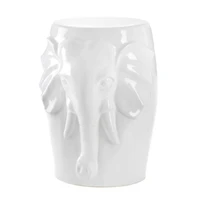 18" Elephant Ceramic Decorative Stool