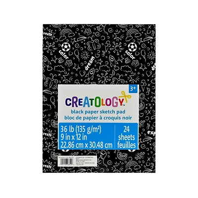 9" x 12" Black Paper Sketch Pad by Creatology™