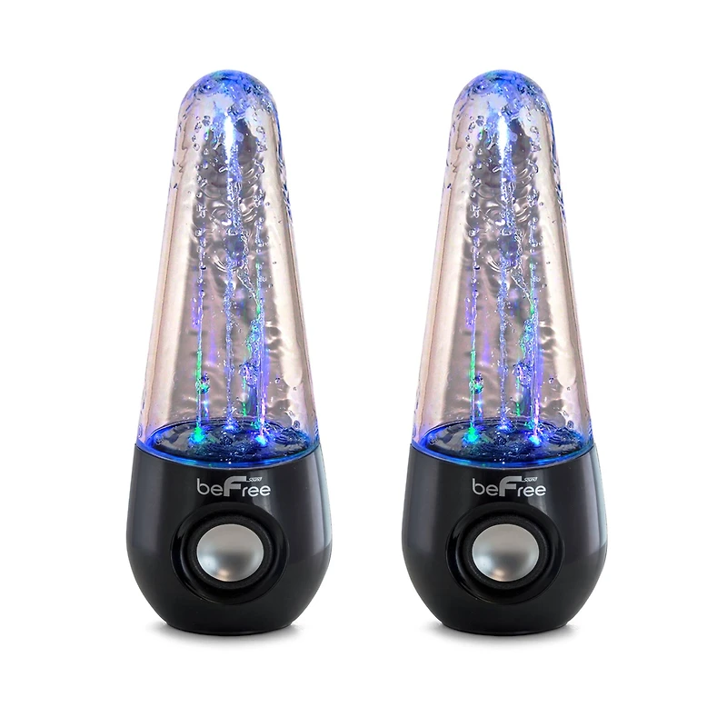 beFree Sound Black Bluetooth LED Dancing Water Multimedia Speakers