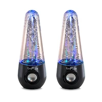 beFree Sound Black Bluetooth LED Dancing Water Multimedia Speakers