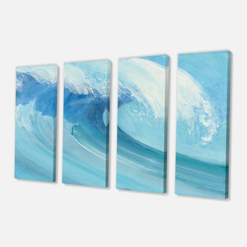 Designart - Ocean Wave Handpainted with White Foam