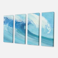 Designart - Ocean Wave Handpainted with White Foam