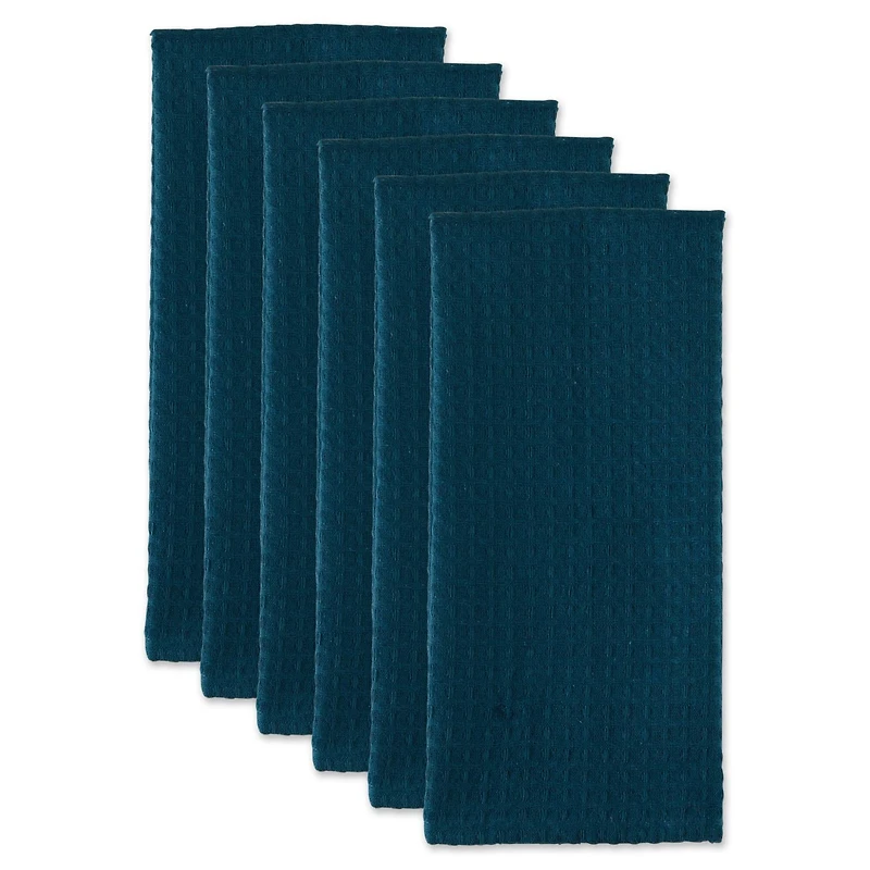 DII® Teal Green Recycled Cotton Waffle Dish Towels, 6ct.
