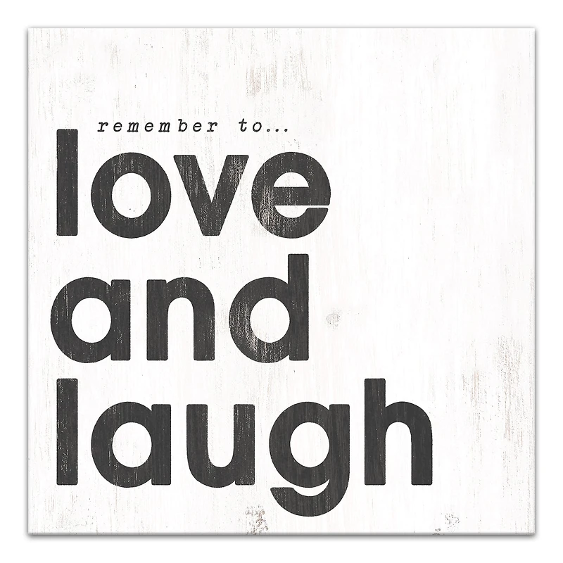 Love And Laugh 20" x 20" Canvas Wall Art