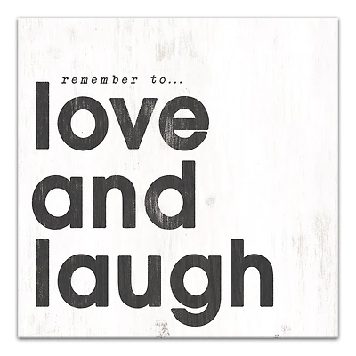 Love And Laugh 20" x 20" Canvas Wall Art