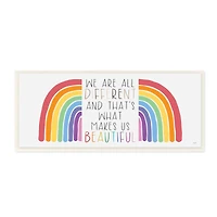 Stupell Industries Different Is Beautiful Rainbow Wall Art
