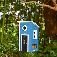 Glitzhome® 14" Modern Blue Wood Garden Birdhouse