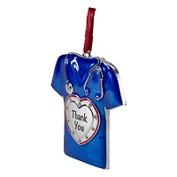 Silver Plated Blue Scrubs Crystal Embellished Ornament