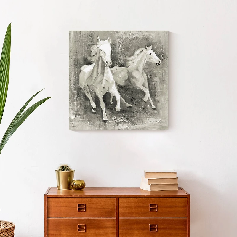 Running Horses 20" x 20" Canvas Wall Art