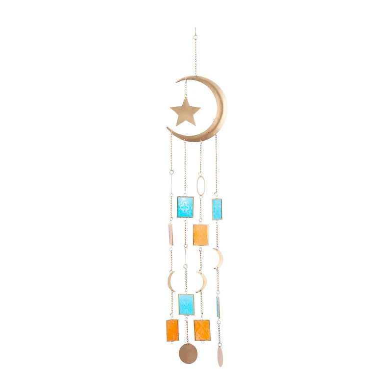Gold Contemporary Moon and Sun Windchime