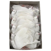 JAM Paper White 6" Sparkle Dove Floral Accessories, 12ct.