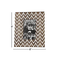 2 Pack Brown & White Chevron Modern 8" x 9" Frame