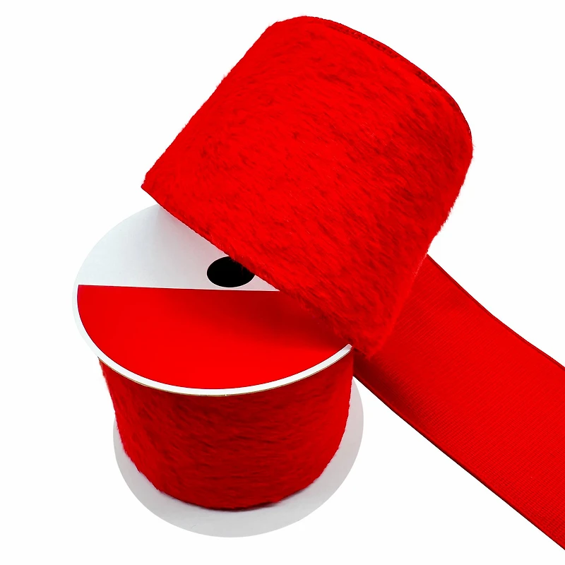 3.5" x 15ft. Wired Faux Fur Ribbon by Celebrate It